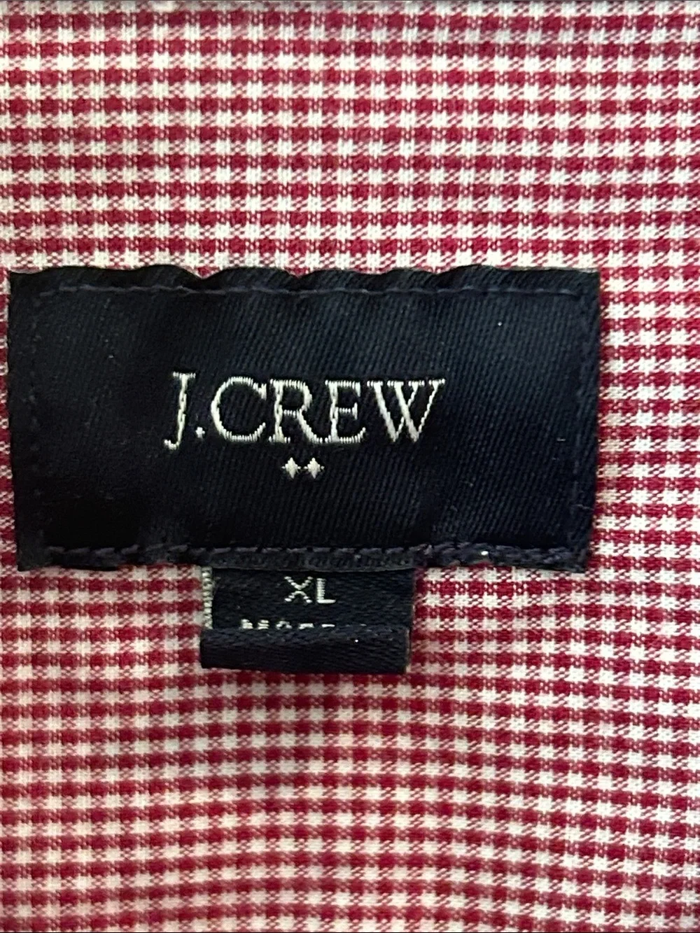J. Crew Red Check Gingham Button-Down Shirt long sleeve pocket front men size XL